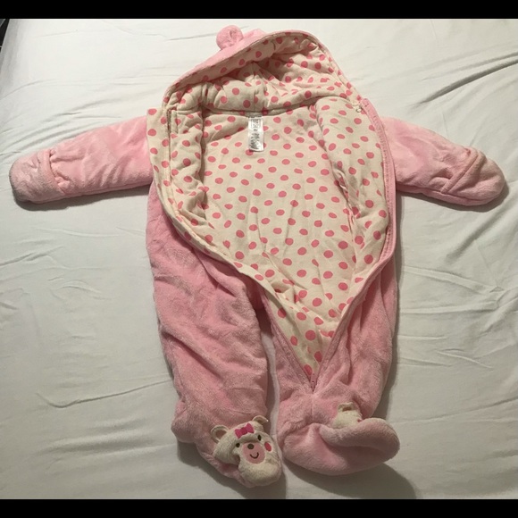 Baby Girl Just for You Pink Snowsuit, Size 9 Months in Perfect Condition - Picture 2 of 3